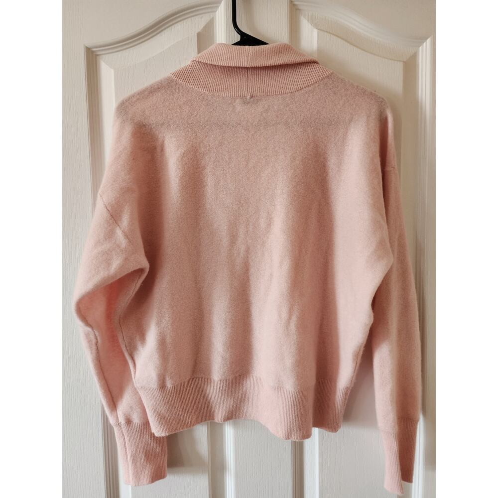 Club Monaco Womens Cashmere Sweater Pink Scoop Cowl Neck XS Coquette Soft Girl - Picture 2 of 7